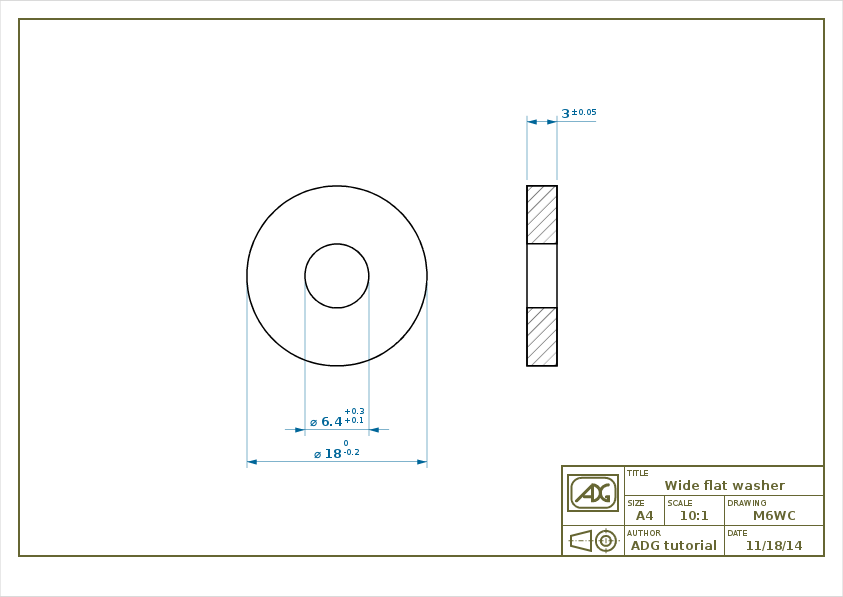 Automatic drawing of a small flat washer