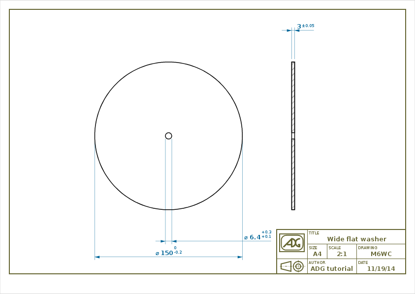 Automatic drawing of a big flat washer